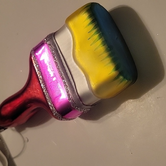 Bloomingdale's Paint Brush Glass Christmas Tree Ornament Decoration - Picture 3 of 3